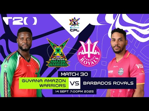 LIVE | Guyana Amazon Warriors vs Barbados Royals | CPL 2025