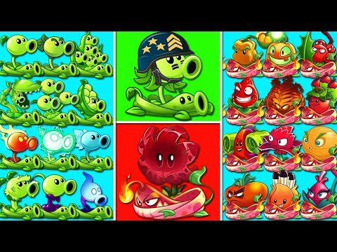 Team PEA & PEA VINE vs Team RED & PYRE VINE - Who Will Win? - PvZ 2 Battlez