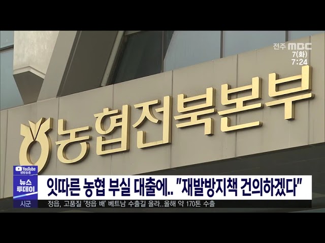 잇따른 농협 부실 대출에 ''재발방지책 건의하겠다''
