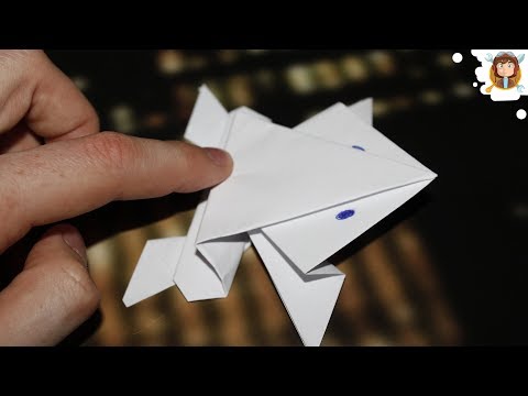 Como fazer um Sapo de papel que salta  - (Origami passo a passo)