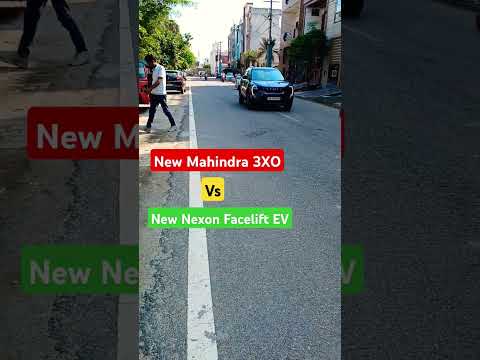New Mahindra 3XO (Grey) vs New Nexon EV (White) Road Presence Look 🔥 #mahindra3xo #newnexon #looks