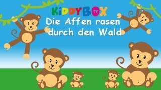 Die Affen rasen durch den Wald - Kinderlieder zum Mitsingen - (KIDDYBOX.TV) Karaoke Lyric Songtext