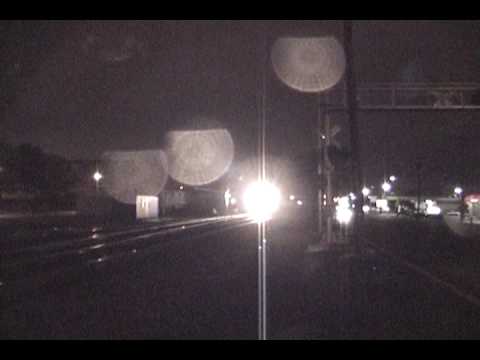 CSX Train Goes Through Framingham at Night
