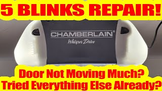 Chamberlain Whisper Drive - 5 Blinks on LED - Garage Door Repair - Not Opening -  Not Closing