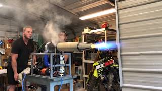 Homemade Turbocharger Jet Engine With Diesel Afterburner
