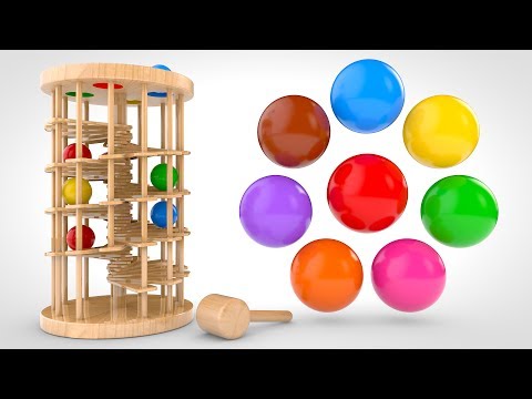 Learn Colors with Wooden Ball Hammer Educational Toys - Colors & Shapes Videos Collection