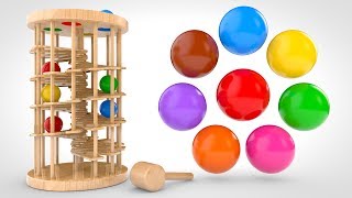Learn Colors with Wooden Ball Hammer Educational Toys - Colors &amp; Shapes Videos Collection