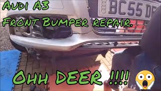 #Audi #A3 #8P front bumper removal and repair