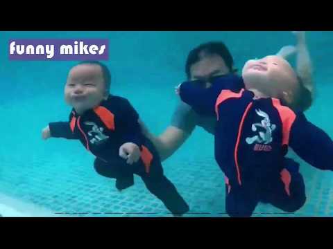 Funniest Moment Go Swimming Of Baby Baby swim funny video