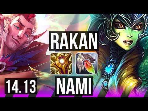 RAKAN & Aphelios vs NAMI & Vayne (SUP) | Rank 1 Rakan, 3/3/14, 500+ games | EUNE Challenger | 14.13