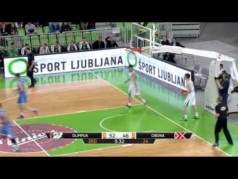 Union Olimpija - Cibona Zagreb 74:77 (14. krog, Liga ABA, 23.12.2014) - Highlights