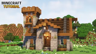 【マイクラ】塔付きの石の家の作り方【マインクラフト】【建築講座】【Minecraft】