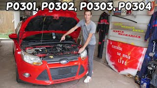 FORD FOCUS CODE P0301 P0302 P0303 P0304 MISFIRE FIX