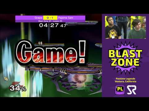 BZ1 - Grape (Falco/Fox) vs. Pajama Sam (Falco) - SSBM Losers R5 - Smash Melee