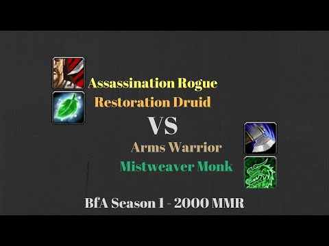 Assa Rogue Resto Druid vs Awar MW - 2000 MMR - BfA Season 1