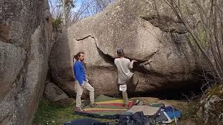 Video thumbnail of Gang de requin, 7b+. Targasonne