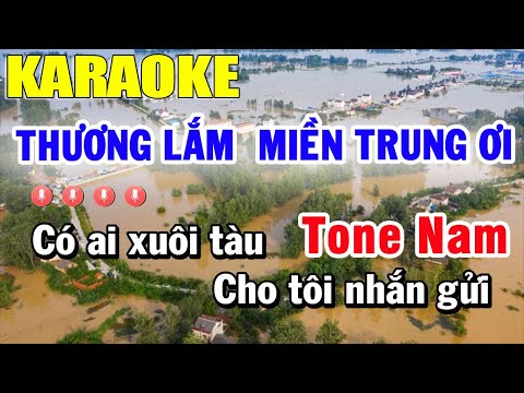 Thương Lắm Miền Trung Ơi Karaoke Tone Nam Nhạc Sống | Trọng Hiếu