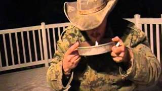 TGO having a Smoke the Hard way! Flint and Steel!