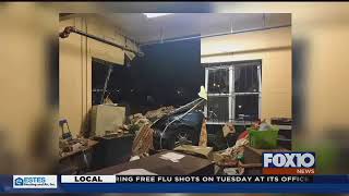 Vehicle crashes into women's shelter