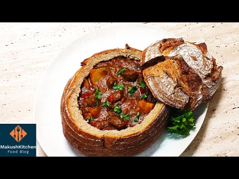 Goulash Soup with Fresh Crusty Bread | Hungarian Soup | Traditional Czech Goulash Soup Recipe
