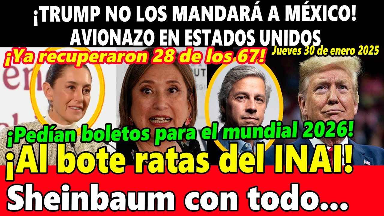 ¡Trump dio tremenda noticia! Avionazo en EU ¡Sheinbaum lo dijo! Al bote ratas del INAI