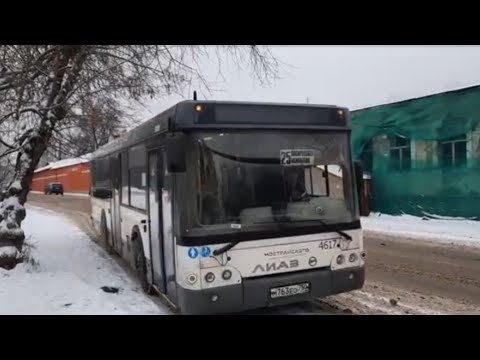 "Зима в Подмосковье" Автобус ЛиАЗ-5292.60(10,5; 2-2-0) следует по маршруту 21 "Воскресенск -Цюрупы"