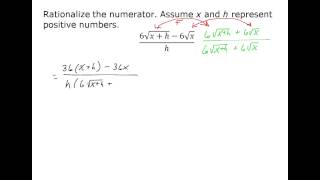 Lesson 36 Rationalize the Numerator