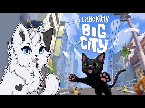 NEW CAT GAME!! Little Kitty: Big City with Akira! (100% All Hats Playthrough)