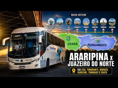 Cruzando o SERTÃO DO ARARIPE | Viajando de ARARIPINA para JUAZEIRO DO NORTE com a PERNAMBUCANA