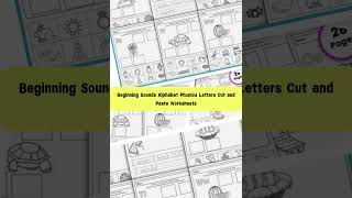 Beginning Sounds Alphabet Phonics Letters Cut and Paste Worksheets