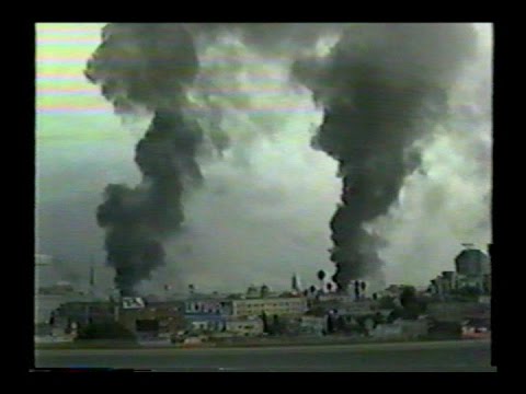 1992 LA riots from a distance residents Apt rooftop Beachwood Dr. Home Video