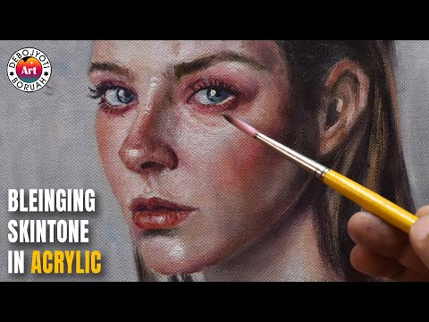 Blending  Skin tone in Acrylic | Step-by-Step Portrait Painting with Acrylic by Debojyoti Boruah