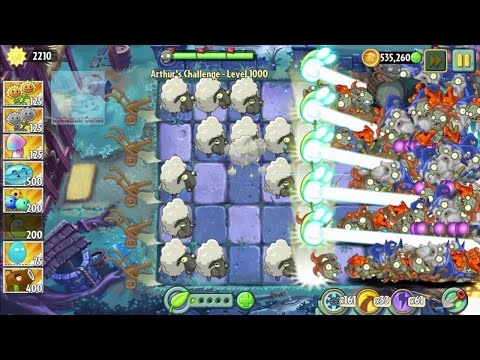 Plants vs Zombies 2 - Arthur's Challenge Level 1000 - Impossible Level