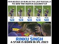 Rinku Singh Smashes 5 Consecutive Sixes To Win Almost Lost Match Ipl Rcb Kkr Rinkusingh Youtube