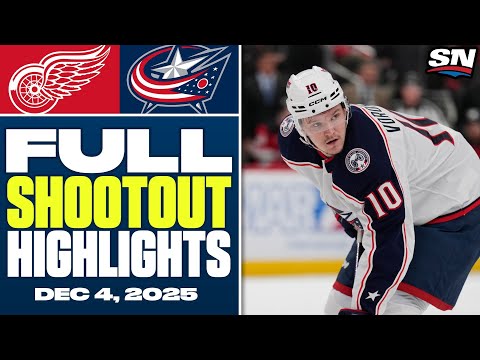 Detroit Red Wings at Columbus Blue Jackets | FULL Shootout Highlights - December 4, 2025