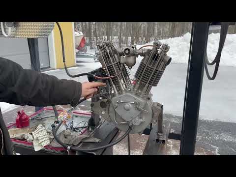 Pope 1916 OHV 1000cc engine start up