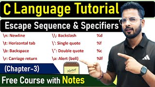 Download the video "C Format Specifiers and Escape Sequences With Examples : C Tutorial In Hindi"