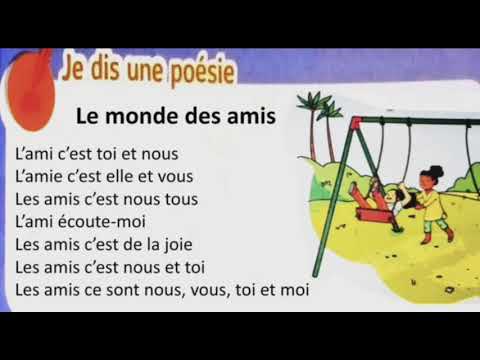 poésie : le monde des amis/ unité 1 / page: 19/ mes apprentissages en français 3ème AP
