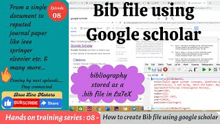 How to create Bib file using google scholar || Easy & Simple way ||