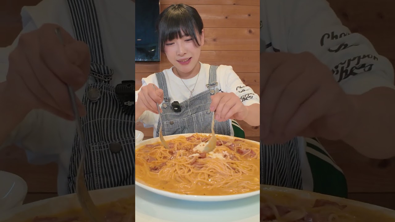 【大食い】卵30個以上使った超濃厚巨大カルボナーラ【海老原まよい】