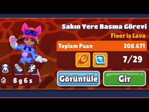 SUBWAY SURFERS - SAKIN YERE BASMA GÖREVİ - ZORLUK SEVİYESİ EFSANEVİ #oyun #subwaysurfers 