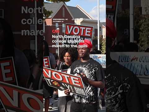 North Carolina college students march to the polls