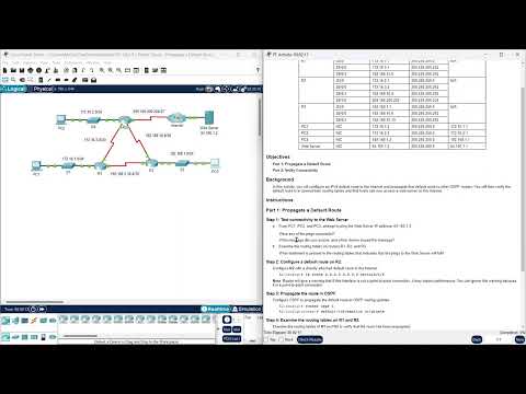 2.5.3 Packet Tracer Propagate a Default Route in OSPFv2