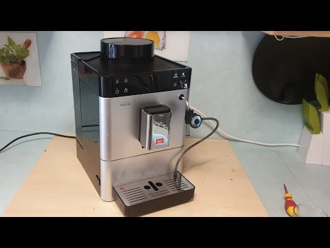 Melitta Passione cleaning complete coffee spout, water pump, display, flow meter drainage valve