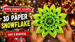 Easy 3D Paper Snowflake Tutorial ❄️ How to Fold and Cut Paper Snowflakes for Christmas Decorations