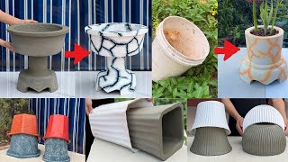 Top 6 Beautiful and Unique Flower Pots From Sand And Cement - Cement Craft Ideas At Home