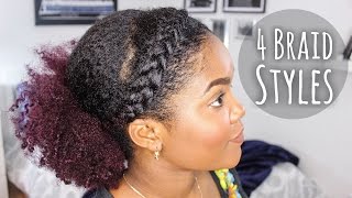 Natural Hair Style Minute | 4 Easy Braid Styles