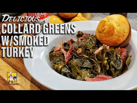 , title : 'Southern Collard Greens w/Smoked Turkey Legs | Collard Greens Recipe'