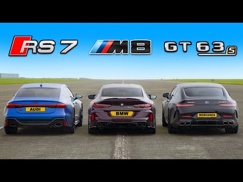 신형 아우디 RS7 vs M8 vs GT 4-도어 - 드래그 레이스!