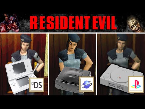 Resident Evil 1 Comparison:  Playstation 1 vs Sega Saturn vs Nintendo DS (OSSC)
